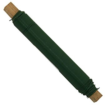 Xclou Blumendraht in Grünm, ca. 60 m Bindedraht auf Holzspule, Garten-Draht aus Eisen, Pflanzendraht ummantelt, Metaldraht Durchmesser 0,65mm, Floristendraht, Basteldraht