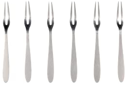 Fackelmann 32131 Lot de 6 fourchettes à escargots, Fourchette, Fourchette à crustacés, Acier Inoxydable, Argenté, 12,5 cm