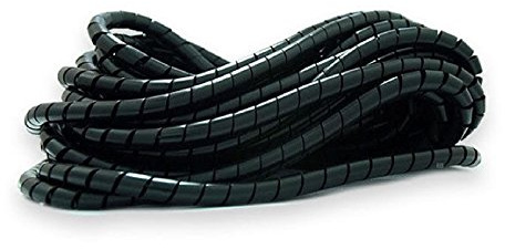 5 Metres Black Spiral Cable Wrap - TV, Consoles, Pc, Office Wire Tidy Banding [7mm]