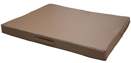 CopcoPet Hundematte Jumbo Orthopädisch Mocca 120 x 90 x 8 cm – Robustes Kunstleder – Waschbar, rutschfest & pflegeleicht – Für große Hunde, Wohnung, Garten, Transportbox – Extra dick