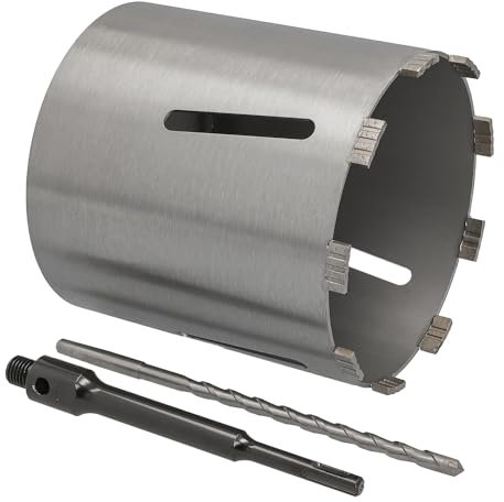 BTEC Diamant Betonbohrkrone mit 180mm Nutzlänge für Kernbohrungen in Beton, Mauerwerk Ziegel, Poroton uvm. SDS-plus lang (200mm) Aufnahme und Zentrierbohrer Ø 182 mm