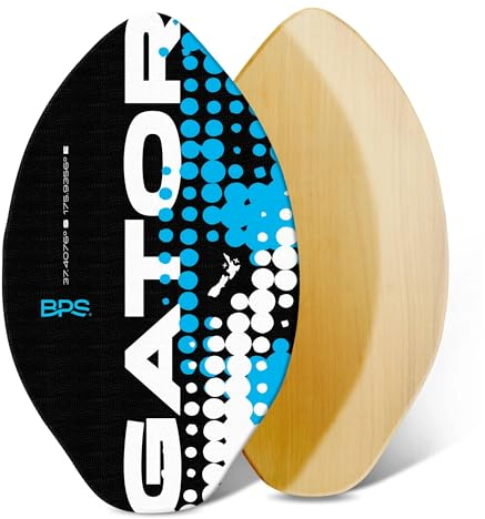 BPS 'Gator' 35 Zoll Skimboard - Epoxidbeschichtetes Holz Skimboard mit EVA-Pads - Keine Notwendigkeit für Wachs - Skimboard für Anfänger bis Fortgeschrittene - Medium Skimboard (Schwarz)