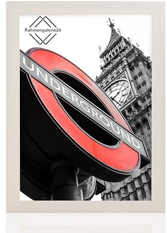 rahmengalerie24 Bilderrahmen Fotorahmen 70x100 cm Birke bilderrahmen zum aufhängen MDF picture frames Farbe und 40 verschiedene Größen wählbar ohne Passepartout Rahmen London