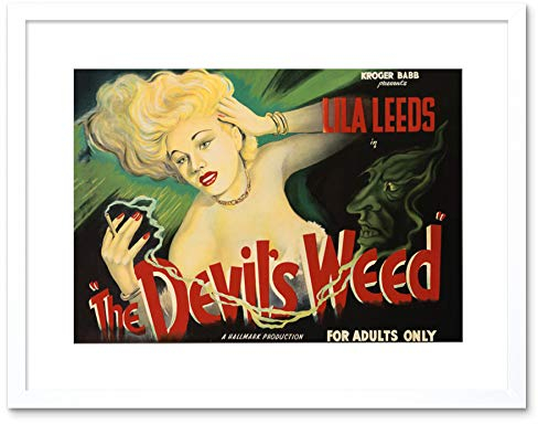 The Devils Weed Reefer Poster Art Print White Framed Poster Wall Decor 12x16 inch Wand Deko