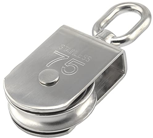 OPIOL QUALITY® Blockseilrolle mit Edelstahlrolle 10mm (1 Stück) Block Seilblock Drahtseilblock Flaschenzug Riemenscheibe Umlenkrolle Drahtseil Seil Boot Seilrollen