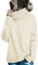 FISACE Damen Rollkragenpullover mit Zopfmuster, langärmelig, Pullover, A-weiß, Groß