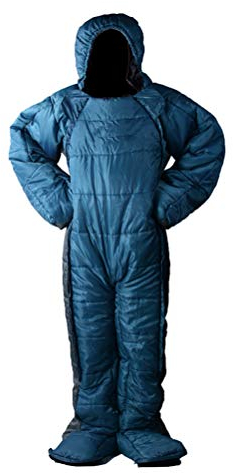 WING Erwachsener tragbarer Schlafsack-Anzug für das Kampieren, stehend 3 Jahreszeit-Ganzkörper-Schlafenabnutzung für das Wandern im Freien, menschliches geformtes, Reißverschluss-Design,L