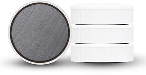 MAUL Magnet MAULsolid, SB-Verpackung – bruchsichere und kleine Magnete für einen vielseitigen Einsatz – Magnet rund mit modernem Design – Ø 38 x 12,5 mm – 4er Pack – weiß