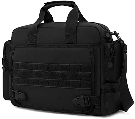 BAIGIO Sac ¨¤ Bandouli¨¨re Tactique Homme Sac ¨¤ Main Militaire Sacoche Porte-document Ordinateur Portable de 15,6 pouces pour Travail Voyage Sport, Noir, 43 x 12 x 29 cm, Noir, 43 x 12 x 29 cm,