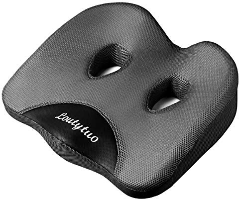 LOUTYTUO Seat Cushion Pillow,100% Memory Foam and Washable Cover,for Office Chair,Car Seat and Wheelchair,Tailbone & Sciatica & Back Pain Relief