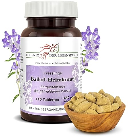 Baikal-Helmkraut Tabletten 480mg | 110 Tabletten Scutellaria baicalensis | Höchste Qualität aus Österreich | Vegane Tabletten statt Kapseln ohne Zusatzstoffe | Skullcap, Siberisches Helmkraut
