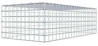 GABIONA Gabione zur Erweiterung (L x H x T cm: 100 × 30 × 50) – Steinkorb aus 4 mm Draht, C-Ring Verschluss mit Gratis-Zange – für Erweiterung in der Höhe, ohne Bodengitter – Gabionenzaun