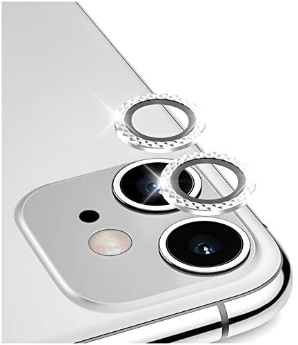 DIKKAR Protezione per Obiettivo della Fotocamera per iPhone 11, Pellicola Protettiva per Fotocamera Posteriore in Lega di Alluminio in Vetro temperato HD AntiGraffio (Frizzante)