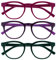 OPULIZE Blu-Brille Blaulichtfilter 3er Pack Cool Rund Rahmen Federscharniere Verbessern Den Schlaf Computerbrille Gaming Entspiegelt Rosa Lila Grün Herren Damen BBB5-456 +0.00