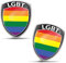 Biomar Labs® 2 x Aufkleber 3D Gel Silikon Abzeichen Stickers Auto Motorrad Fahrrad Fenster Tür PC Handy Tablet Laptop LGBT Pride Rainbow Flagge Flag Fahne Regenbogenfarben Lesbian Gay F 112