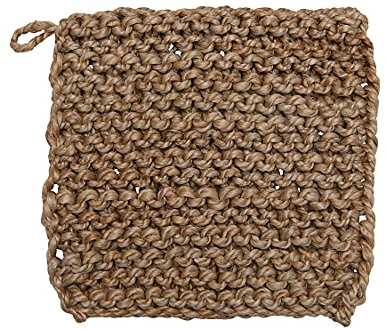 Bloomingville Manique carrée en Jute Naturelle crochetée, 20,3 cm carré