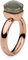Qudo Firenze Bague en acier inoxydable or rose avec pierre de quartz fumé (gris), Acier inoxydable, Aucune pierre précieuse