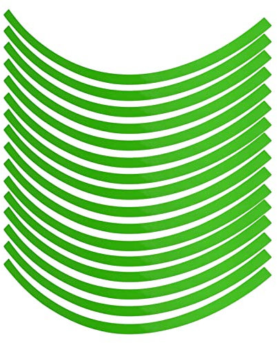 Ejoyous Felgenrandaufkleber Komplettset von 16 bis 19 Zoll für Felgen Motorrad Auto Fahrrad Sport Design(Leuchtendes Grün)