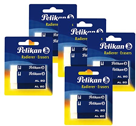 Pelikan 620112 Kunststoff-Radierer AL20 15 Stück Radiergummi