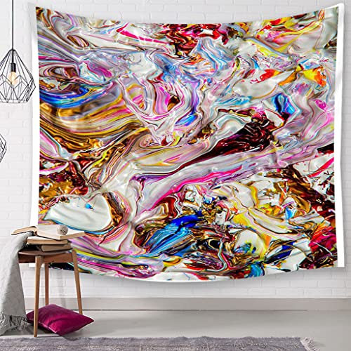 EHOMERY Tapiz Pared XXL Tapiz Colgar Gigante Vistoso Pintura Textura Arte Geométrico Tapices Baratos Tapiz Tela Romantico para La Decoración De La Sala De Estar del Dormitorio 118x102 Inches