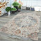 TT Home In-& Outdoor Teppich Küche Wohnzimmer Wetterfest Balkon Vintage Design Abstrakt, Farbe:Creme-Blau, Größe:160x230 cm