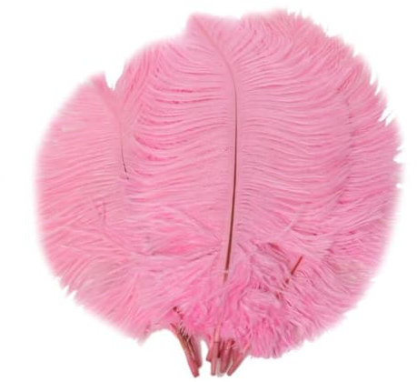 Uposao 2 Stück Natürliche Straußenfedern,25-30cm Federn Zum Basteln Bastelfedern Strauß Feder Dekofedern DIY Basteln Zubehör für Hochzeitsdekoration Party Tischdekoration Zuhause Dekor,Rosa