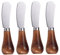 IMEEA 4 Pcs Mini Butter Knife Standing Cheese Spreaders Butter Spreader Knife with Wooden Handle for Jam Butter Bread Sandwich