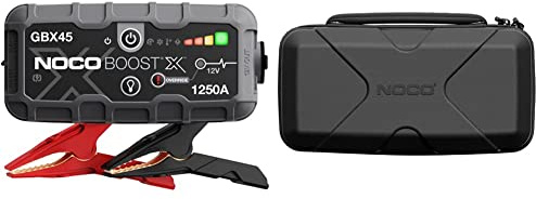 NOCO Boost X GBX45, Avviamento di Emergenza Portatile 1250A 12V UltraSafe, Booster al Litio Professionale & GBC0101 Custodia Protettiva Boost XL in Eva