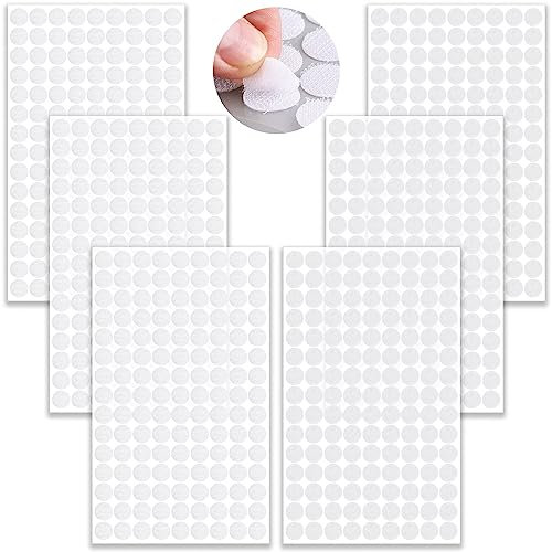 LABUYI 800 Stück Klettpunkte Selbstklebend 10mm,400 Paar Klett Klebepunkte,Self Adhesive Klett Klebe Punkte,Hook and Loop Dots(Weiß)