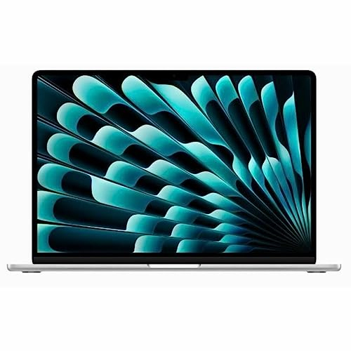 Apple 2023 MacBook Air Portable mit M2 Chip, 15,3 Zoll Liquid Retina Display, 8 GB RAM, 512 GB SSD Speicher, FaceTime HD 1080P Kamera, kompatibel mit iPhone/iPad; Silber