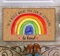 Door Mat Rainbow in a World Where You Can Be Anything Be Kind Welcome Non-Slip Mats Funny Doormat Decor for Bathroom Kitchen Front Porch Rugs Home Decor Entrance 36X24 Inch