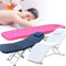 XUEMANSHOP Klappbare Kosmetikliege, Massageliege mit Kopfschütze & Anti-Rutsch-Matte Verstellbare Rückenlehnen und Bettendstücke 91X60X26cm (Weiß)