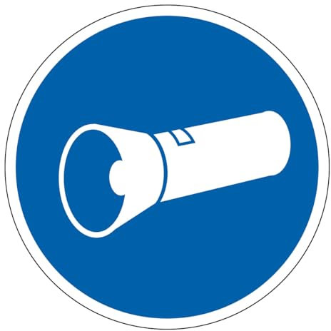 GRAVURE CONCEPT M241 Elektrische Taschenlampe Pflicht, Schild und Pflichtschild, Maße wählbar