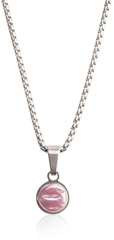 ALEXASCHA Silber Kette mit Anhänger • Halskette mit Stein • Hochwertiger Modeschmuck mit Geburtsstein • aus Edelstahl & recyceltem Glas • MIX & MATCH