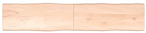 INLIFE Tischplatte 200x40x4 cm Massivholz Eiche Unbehandelt Baumkante,15,9 KG,363914