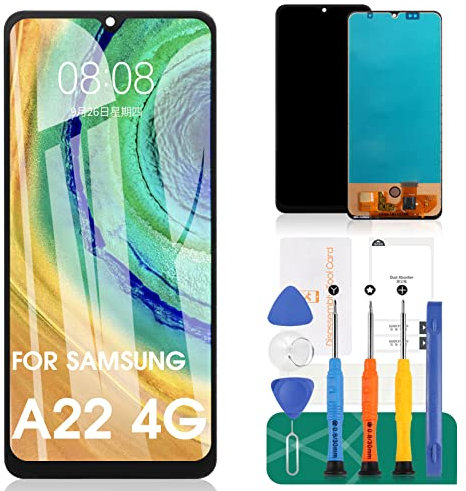 Écran LCD TFT pour Samsung Galaxy A22 4G de remplacement SM-A225F, SM-A225M Kit de réparation tactile numériseur (noir, sans cadre)