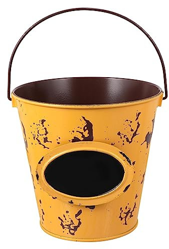 Toddmomy 1stück Vintage Blumentopf Mit Griff Und Schwarzer Tafel Für Innendekoration Kleine Praktische Pflanzeneimer Für Esszimmer Und Balkon Retro