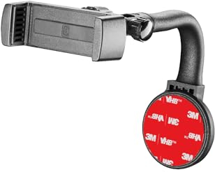 cellularline - Spin Display - Universale - Supporto Porta Smartphone da Auto con Adesivo - Montaggio Telefono a Pinza - Nero