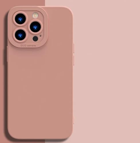 For Apple iPhone13 Pro Max Luxury Shockproof Liquid Silicone Case Lens Bumper Cases Soft Protection Back Cover For iphone 13 Pro Max (Pink)