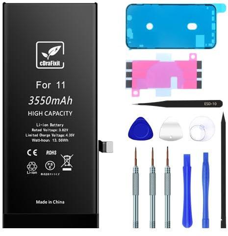 Batteria per iPhone 11 3551mAh, batteria sostitutiva ad alta capacità e tutti gli strumenti di riparazione|Batteria compatibile con iPhone 11