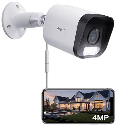 ARENTI 2.5K/4MP Outdoor Security Camera,CCTV with Spotlight,Colorful Night Vision,Plug in,Wifi Cameras House Security,Motion Detection,Customize Zone,2 Way Audio,IP65(2.4Ghz)