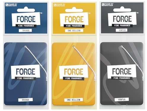 Car Air Freshener for Men Triple Pack - Inspired by Dior Sauvage, Paco Rabanne 1 Million & Creed Aventus - Long Lasting Hanging Car Perfume - Odour Eliminator Auto Deodoriser - UK Aroma Essentials