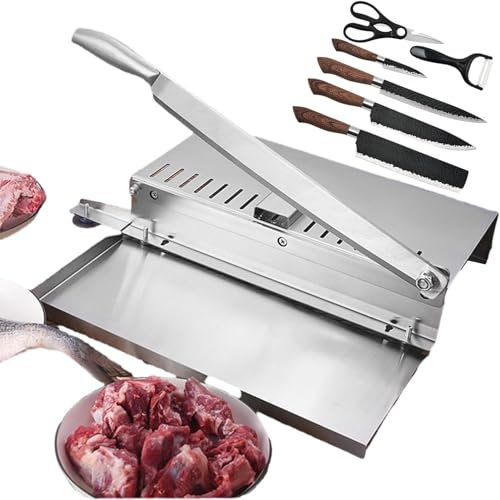 DMBBSAPBSH Manual Meat Slicer, Electric Food Slicer, Bone Meat Cutter With 6-piece Knife Set, Bone Saw Machine, Front Area For Chopping Bones, Rear Area For Slicing