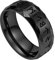 Ringschmuck, nordischer Wikinger-Futhark-Runen-Bandring – Herren-Piratenring aus Edelstahl mit 8 mm Runenkreis – Unisex-Ehering im mittelalterlichen Stil, gotischer heidnischer Amulett-Stil (Farb
