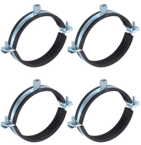 sourcing map 4 Pcs Split Ring Pipe Hanger, 110mm/4.33inch Adjustable Pipe Bracket Clamp Wall Ceiling Mount Pipe Strap Support for Plumbing Drainage Pipe Tube