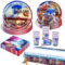 81 Pcs Party Decorations, Party Supplies Tableware Set Birthday Decorations Included Plates Cups and Napkins Table Cloth Banner for 20 Guests Boys Girls Chrildren