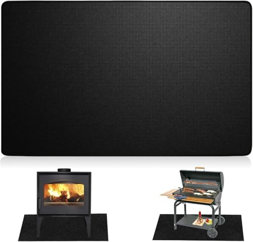 ATODAKA 150 * 100cm Feuerfeste Unterlage: Faltbare Grillmatte Bodenschutz Grillunterlage, Hitzebeständig bis 2000°F Hitzeschutzmatte, Brandschutzmatte für Camping, BBQ Grills, Kamin, Boden und Rasen