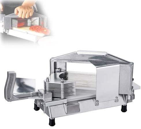 ERSINIAN Affettatrice per pomodori Professionale, affettatrice Manuale per Frutta e Verdura da 6,3/4,7 mm, in Acciaio Inossidabile, Facile da Pulire, per casa e Ristorante.