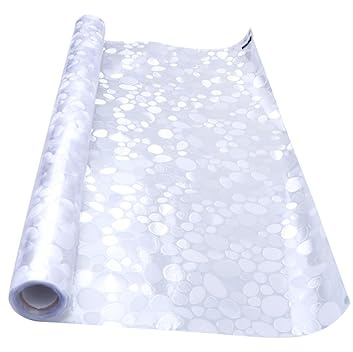 Sichtschutzaufkleber für Fenster, Statisch Haftende PVC Glasfolie | 200x45cm, 3d-kieselstein Optik, Mattierter Look für Glatte Oberflächen ohne Kleber