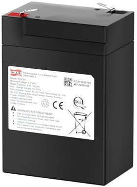 5Ah Batterie Wiederaufladbare 7.2V passend für Akku 6V (5.4V-8.4V), 1500+ Zyklen, IP65 funktioniert von -15 ℃ bis 50 ℃, für USV, E-Bike, Beleuchtung